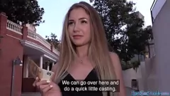 Play A Curvy Blonde Babe Gets Pulled for a Public Blowjob and POV Fucking in the Outdoors